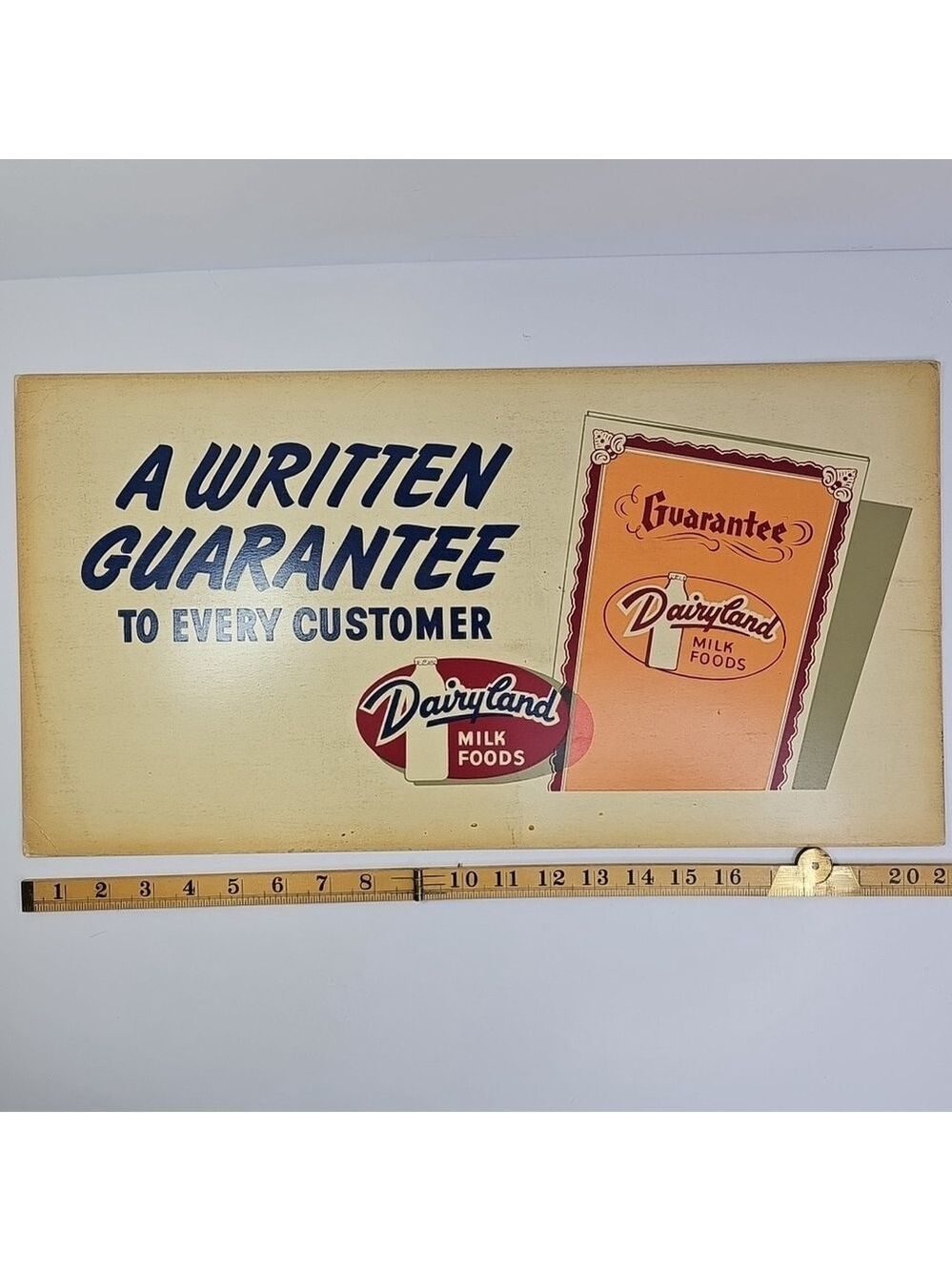Dairland Milk Foods 1955 Vintage Advertising Sign Cardboard Vancouver BC